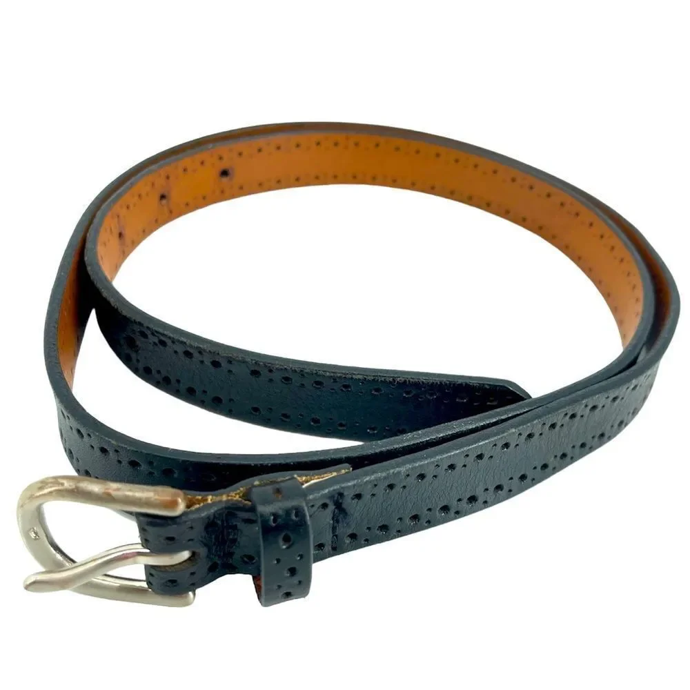 Banana Republic Women’s Black Genuine Italian Leather 184731 Skinny Belt Large